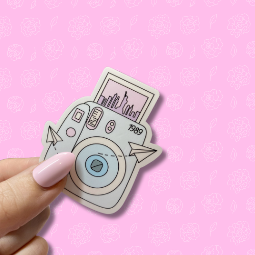 1989 Blue Polaroid Camera Sticker
