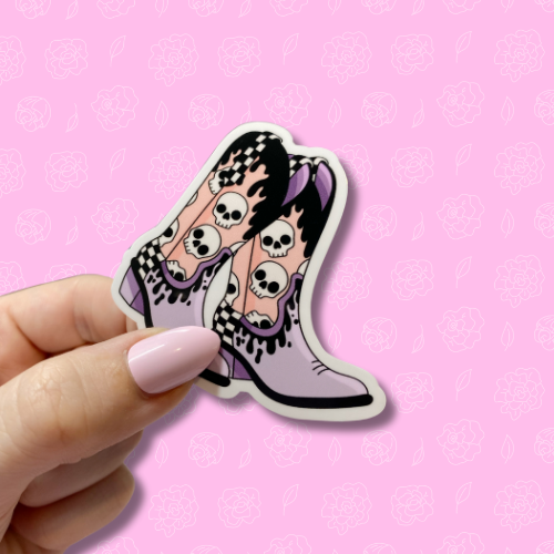 Emo Cowgirl Boots Sticker